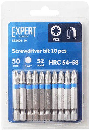 Бита для шуруповерта магнитная PZ2 50 мм STARTUL Expert 10 штук (SE8602-50) купить в Мастак Бита для шуруповерта магнитная PZ2 50 мм STARTUL Expert 10 штук (SE8602-50) купить в сети строительных магазинов Мастак