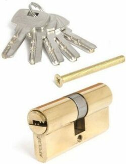 Евроцилиндр APECS SМ-60 30x30 золото (SМ-60-G) купить в сети строительных магазинов Мастак