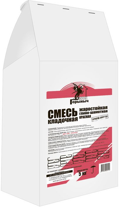 Смесь кладочная ГОРЫНЫЧ жаростойкая красный шов 5 кг купить в Мастак Смесь кладочная ГОРЫНЫЧ жаростойкая красный шов 5 кг купить в сети строительных магазинов Мастак