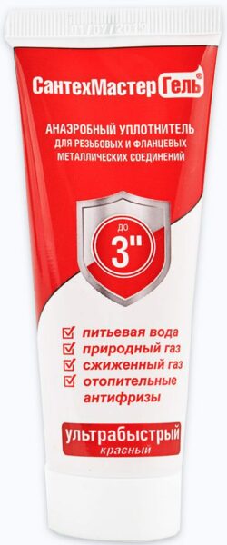 Гель анаэробный РЕГИОНСПЕЦТЕХНО Сантехмастер 60 г красный (61037) купить в сети строительных магазинов Мастак