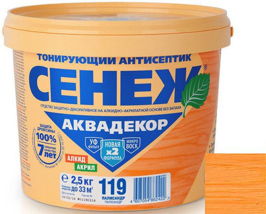 Антисептик СЕНЕЖ Аквадекор Лиственница 0 Антисептик СЕНЕЖ Аквадекор Лиственница 0