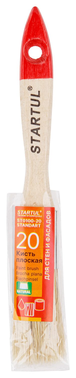 Кисть плоская STARTUL Standart+ 20 мм (ST0100-20) купить в Мастак Кисть плоская STARTUL Standart+ 20 мм (ST0100-20) купить в сети строительных магазинов Мастак