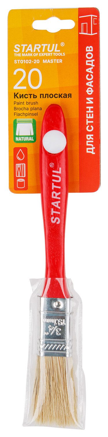 Кисть плоская STARTUL Master 20 мм (ST0102-20) купить в Мастак Кисть плоская STARTUL Master 20 мм (ST0102-20) купить в сети строительных магазинов Мастак