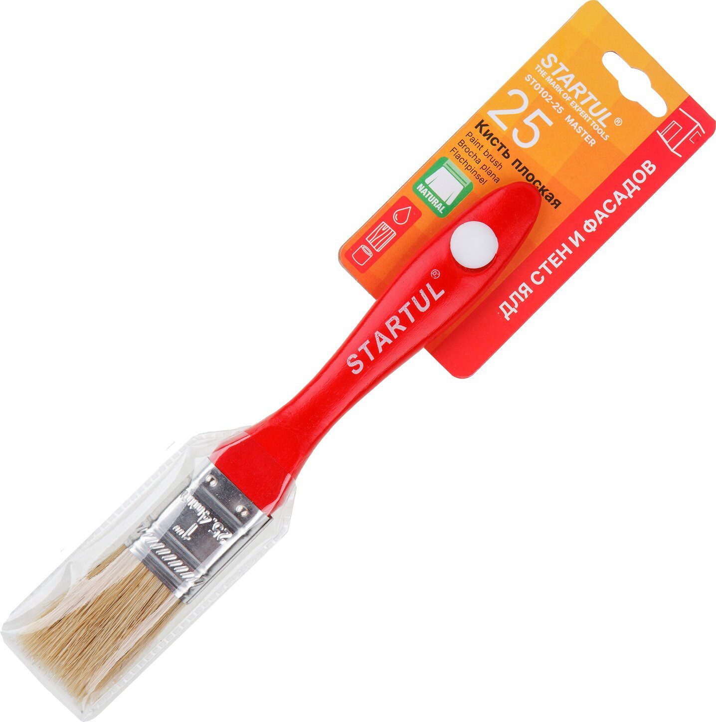 Кисть плоская STARTUL Master 25 мм (ST0102-25) купить в Мастак Кисть плоская STARTUL Master 25 мм (ST0102-25) купить в сети строительных магазинов Мастак