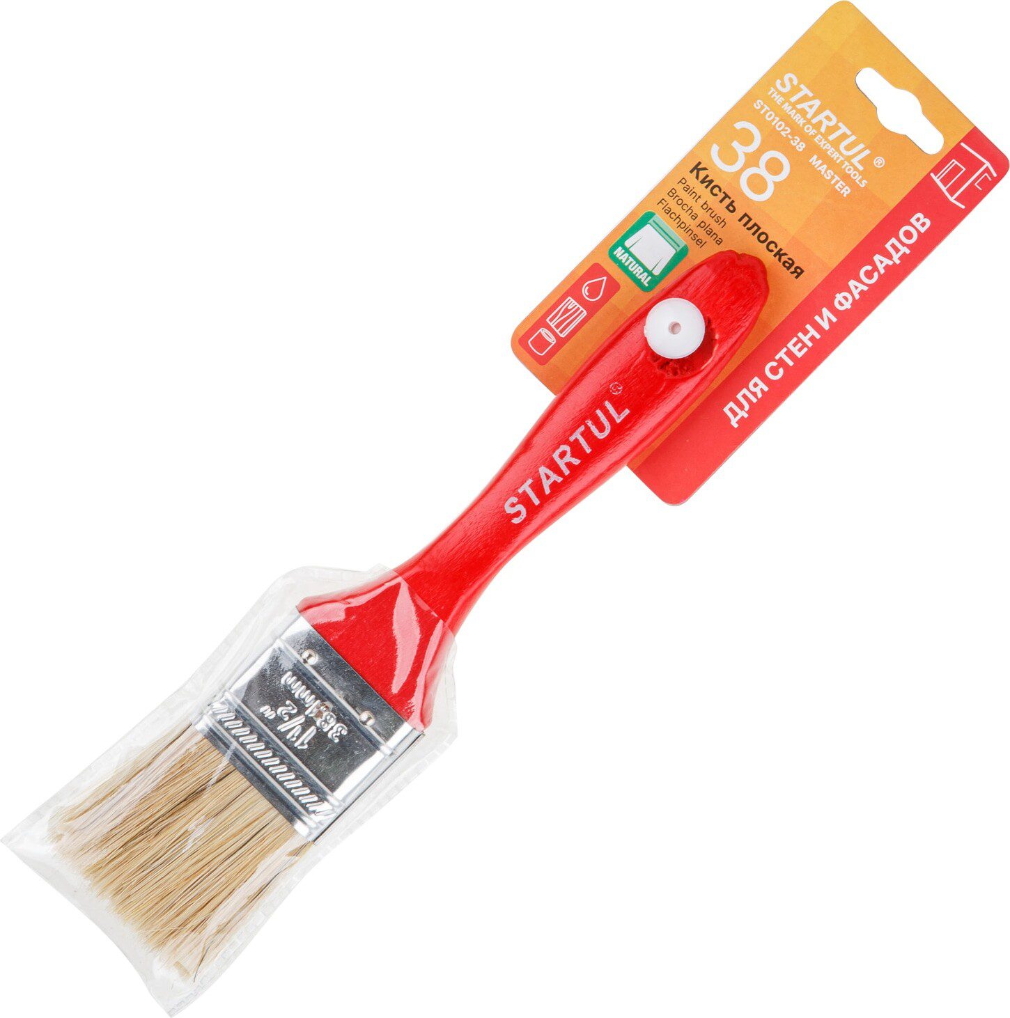 Кисть плоская STARTUL Master 38 мм (ST0102-38) купить в Мастак Кисть плоская STARTUL Master 38 мм (ST0102-38) купить в сети строительных магазинов Мастак
