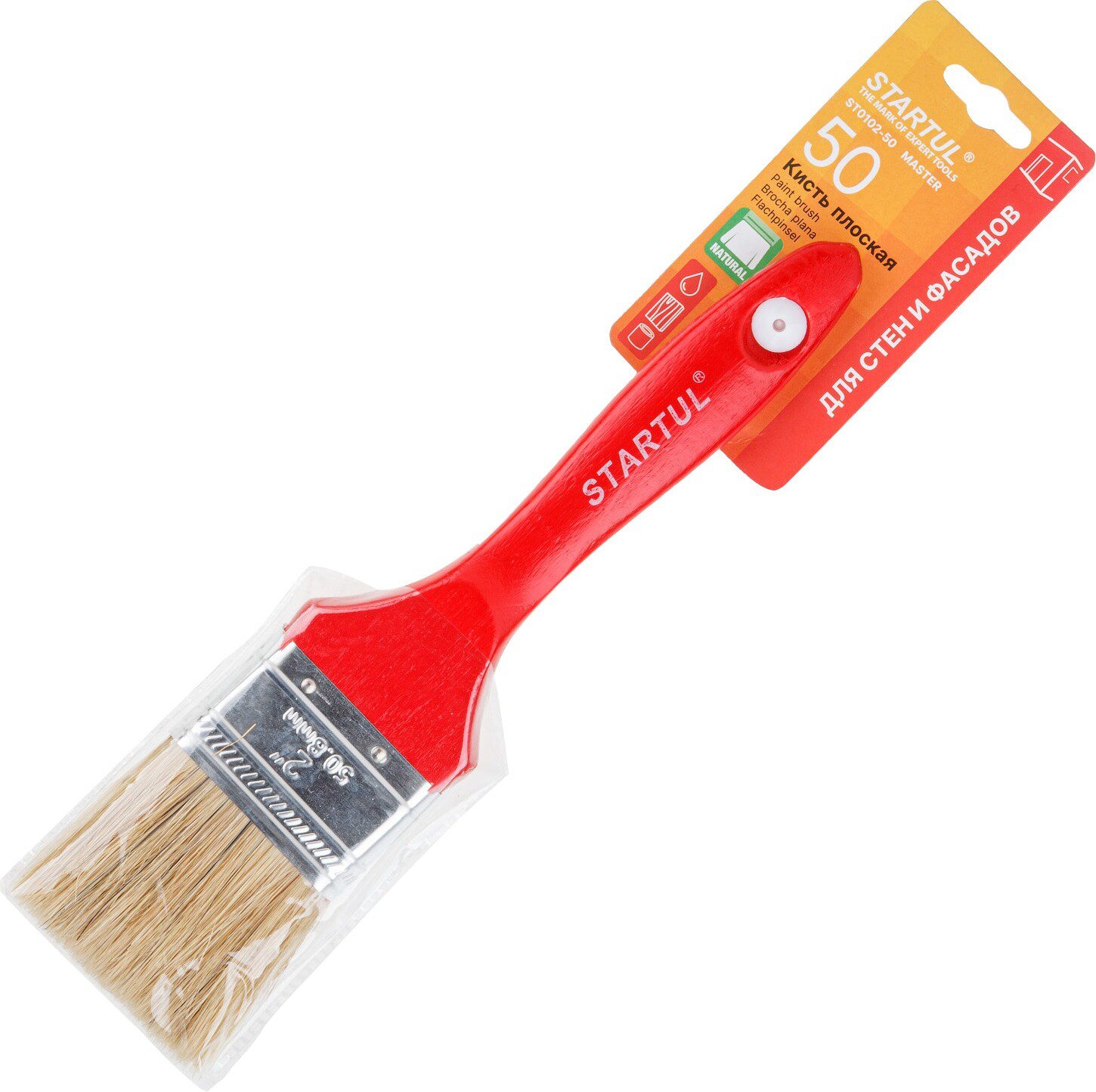 Кисть плоская STARTUL Master 50 мм (ST0102-50) купить в Мастак Кисть плоская STARTUL Master 50 мм (ST0102-50) купить в сети строительных магазинов Мастак