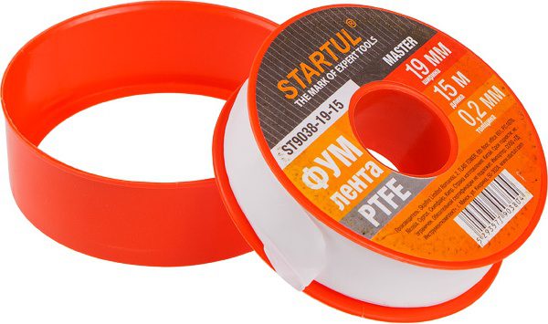 Фум-лента PTFE STARTUL MASTER 19 мм х 15 м (ST9038-19-15) купить в Мастак Фум-лента PTFE STARTUL MASTER 19 мм х 15 м (ST9038-19-15) купить в сети строительных магазинов Мастак
