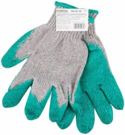 Перчатки хлопчатобумажные утепленные с латексным покрытием STARTUL размер 11 (ST7198) купить в сети строительных магазинов Мастак