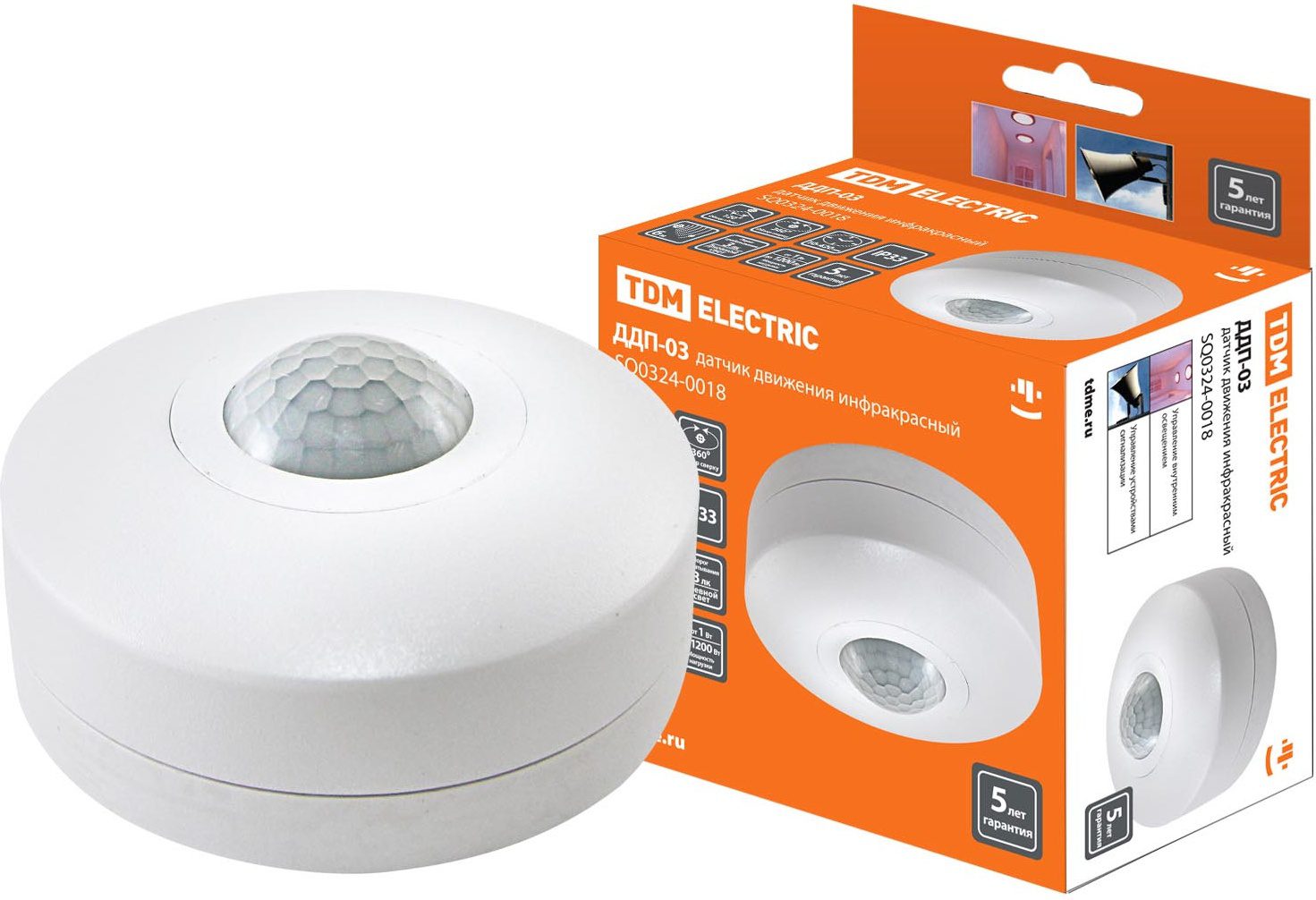 Датчик движения потолочный TDM ДДП-03 (SQ0324-0018) купить в Мастак Датчик движения потолочный TDM ДДП-03 (SQ0324-0018) купить в сети строительных магазинов Мастак