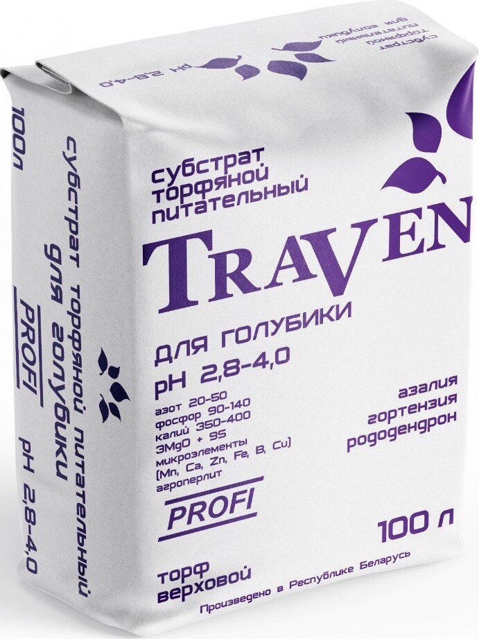 Субстрат торфяной питательный TRAVEN для голубики рН 2 me1} купить в сети строительных магазинов Мастак
