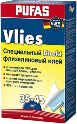 Клей обойный PUFAS Euro 3000 Директ Флизелиновый специальный 300 г купить в сети строительных магазинов Мастак
