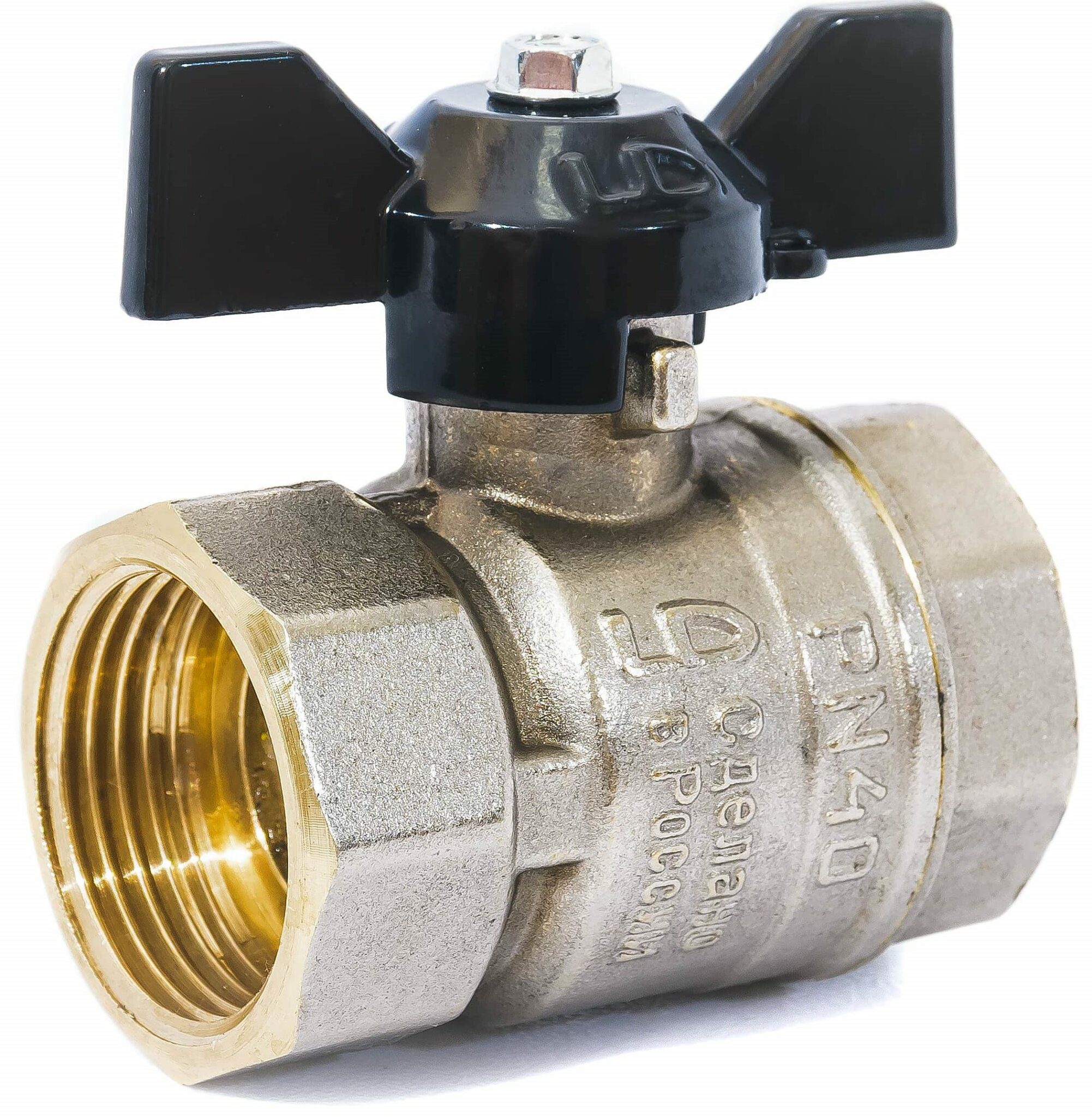 Кран шаровой 3/4" внутренняя резьба бабочка LD PN 40 (LD47.300.20) купить в Мастак Кран шаровой 3/4" внутренняя резьба бабочка LD PN 40 (LD47.300.20) купить в сети строительных магазинов Мастак