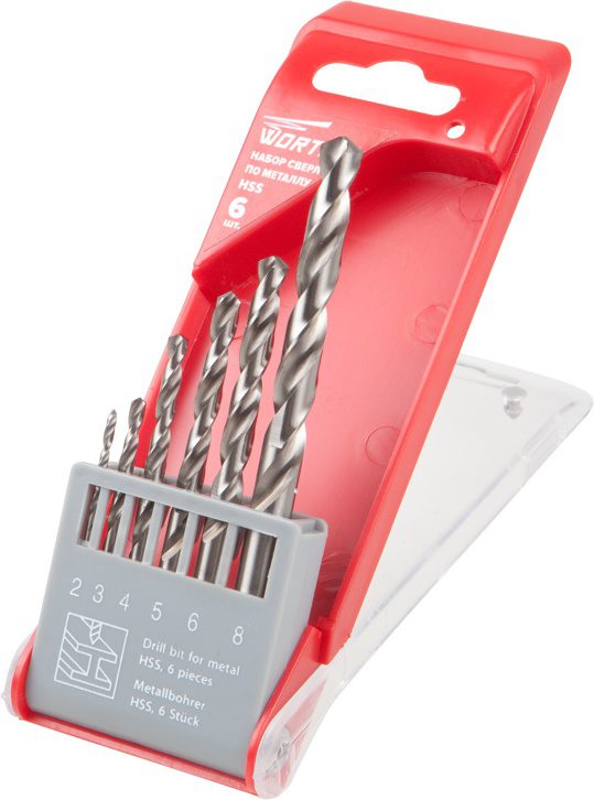 Набор сверл по металлу 6 штук WORTEX HSS (WDBS2008M10611) купить в Мастак Набор сверл по металлу 6 штук WORTEX HSS (WDBS2008M10611) купить в сети строительных магазинов Мастак