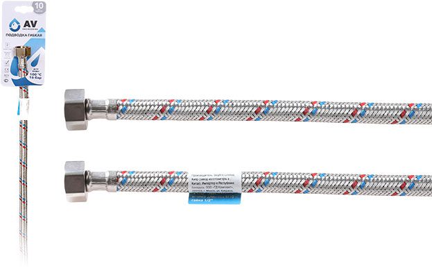 Гибкая подводка для воды гайка 1/2" - гайка 1/2" 250 см AV ENGINEERING (AVE200250) купить в Мастак Гибкая подводка для воды гайка 1/2" - гайка 1/2" 250 см AV ENGINEERING (AVE200250) купить в сети строительных магазинов Мастак