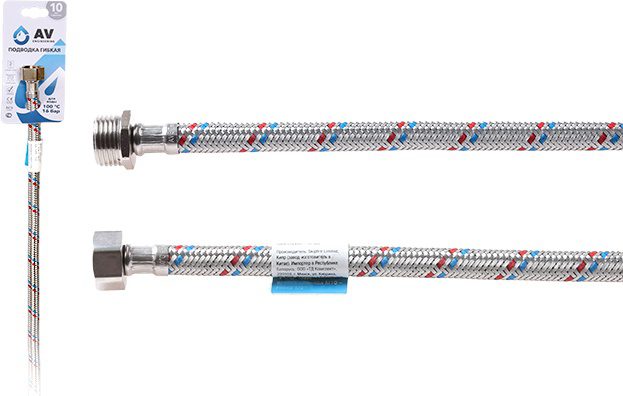 Гибкая подводка для воды гайка 1/2" - штуцер 1/2" 40 см AV ENGINEERING (AVE20140) купить в Мастак Гибкая подводка для воды гайка 1/2" - штуцер 1/2" 40 см AV ENGINEERING (AVE20140) купить в сети строительных магазинов Мастак