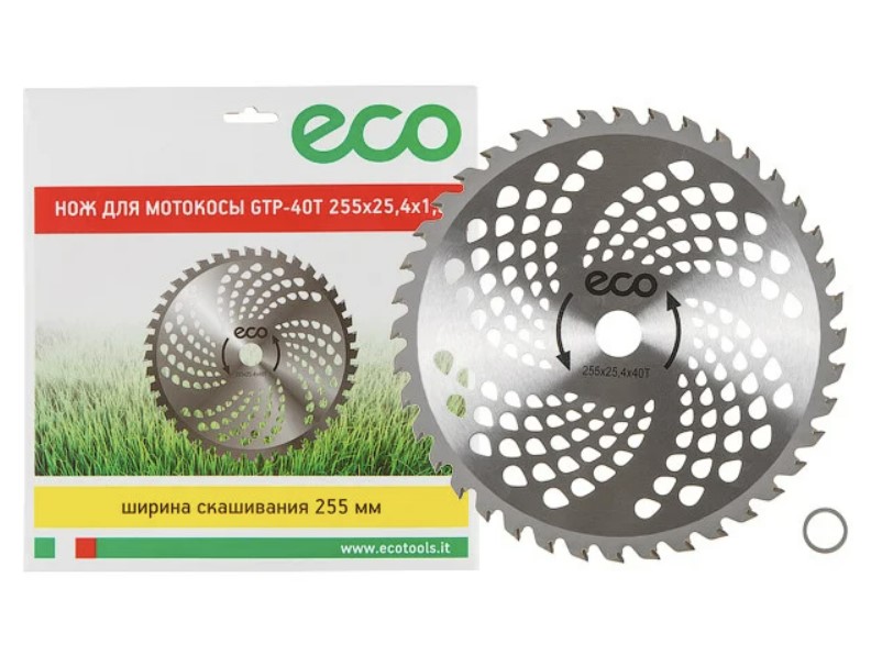Нож для мотокосы 40 зубов 255х1.3х25.4 мм ECO (GTP-40T)