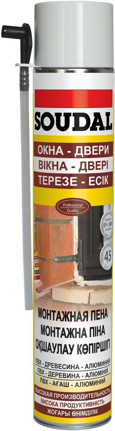 Пена монтажная SOUDAL Окна двери 300 мл (103826) купить в Мастак Пена монтажная SOUDAL Окна двери 300 мл (103826) купить в сети строительных магазинов Мастак