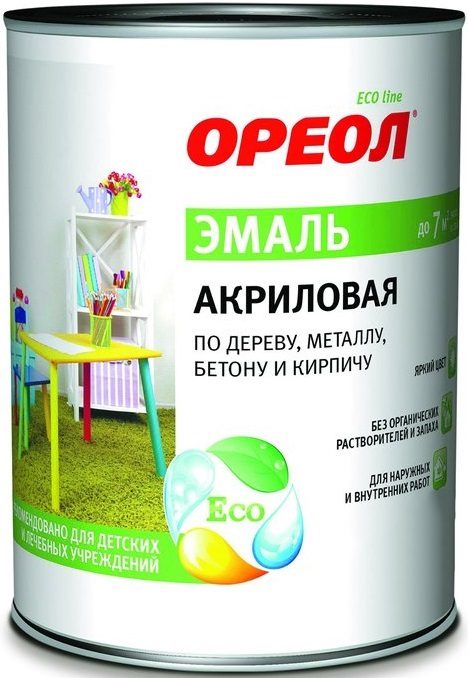 Эмаль акриловая ОРЕОЛ серая 0 Эмаль акриловая ОРЕОЛ серая 0