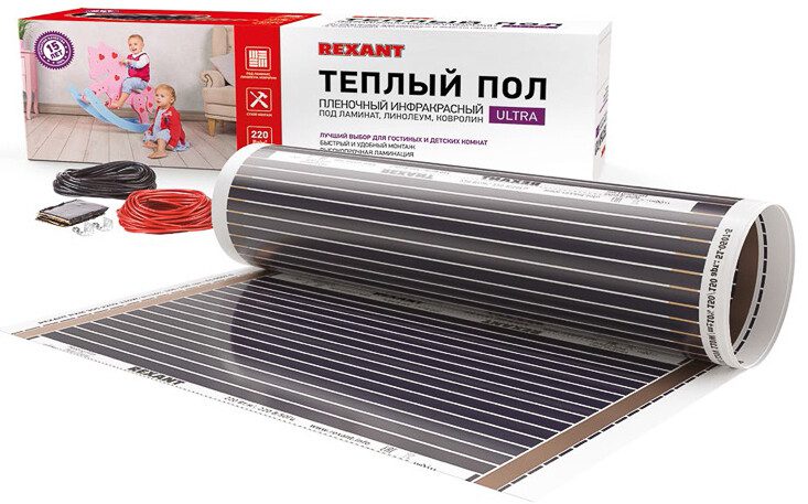 Пленка инфракрасная REXANT Ultra RXM 220 8 м² 1760 Вт (51-0511-4) купить в Мастак Пленка инфракрасная REXANT Ultra RXM 220 8 м² 1760 Вт (51-0511-4) купить в сети строительных магазинов Мастак