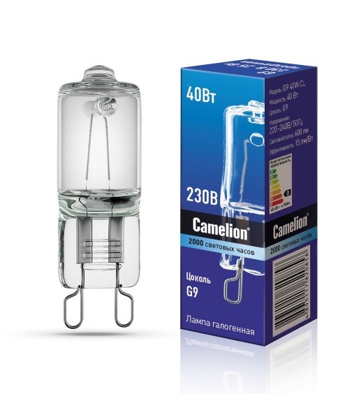 Camelion G9 25W CL (Эл.лампа галоген.без рефлектора, прозрачная, 220V, 2000 часов)