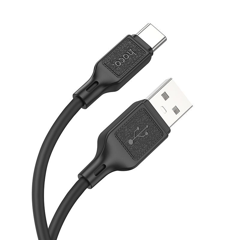 Дата-кабель Hoco X90 Type-C (силиконовый 1м., 3 A) цвет: черный