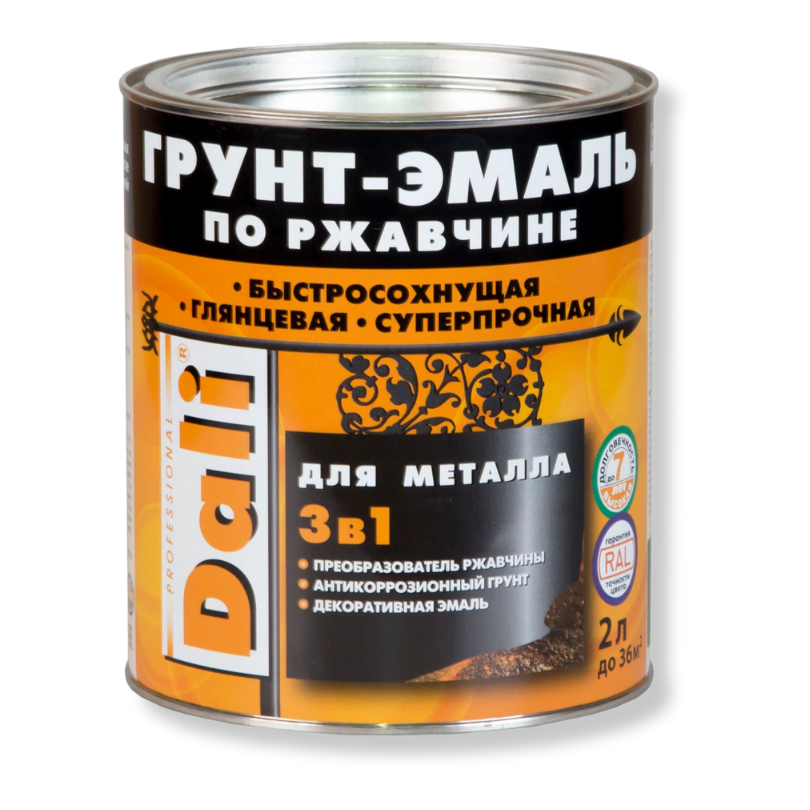 Грунт-эмаль по ржавчине DALI 3 в 1