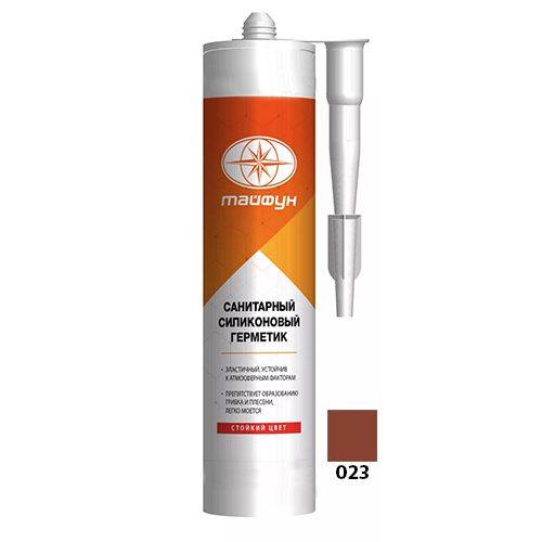 Герметик силиконовый Тайфун 023 коричневый 280мл