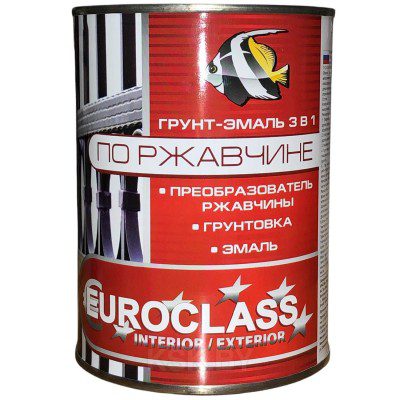 Грунт-эмаль по ржавчине "EUROCLASS" синяя (RAL 5005) 0,9 кг