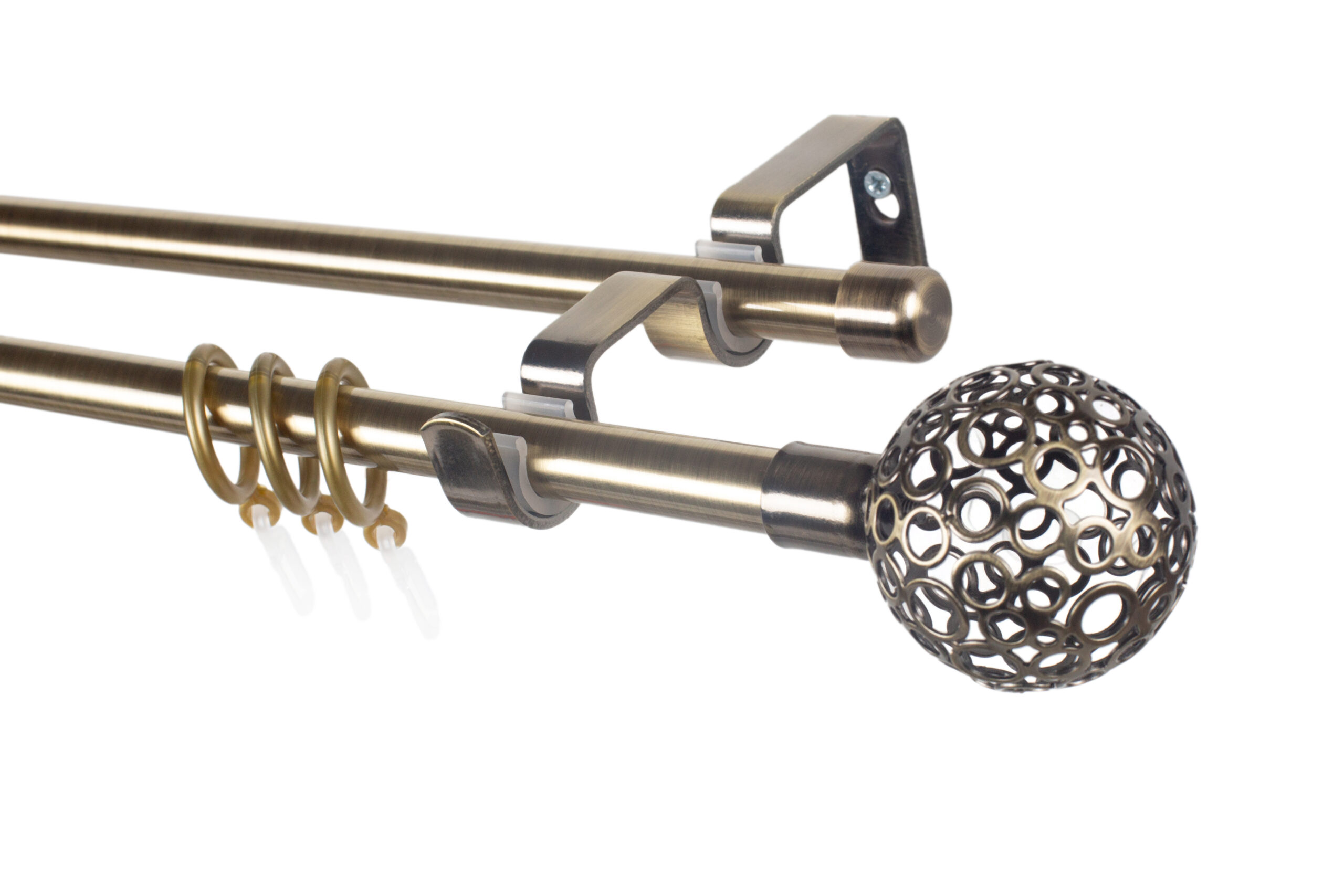 Карниз Лайт Ажур 16мм+16мм двухрядный 2,0м АНТИК