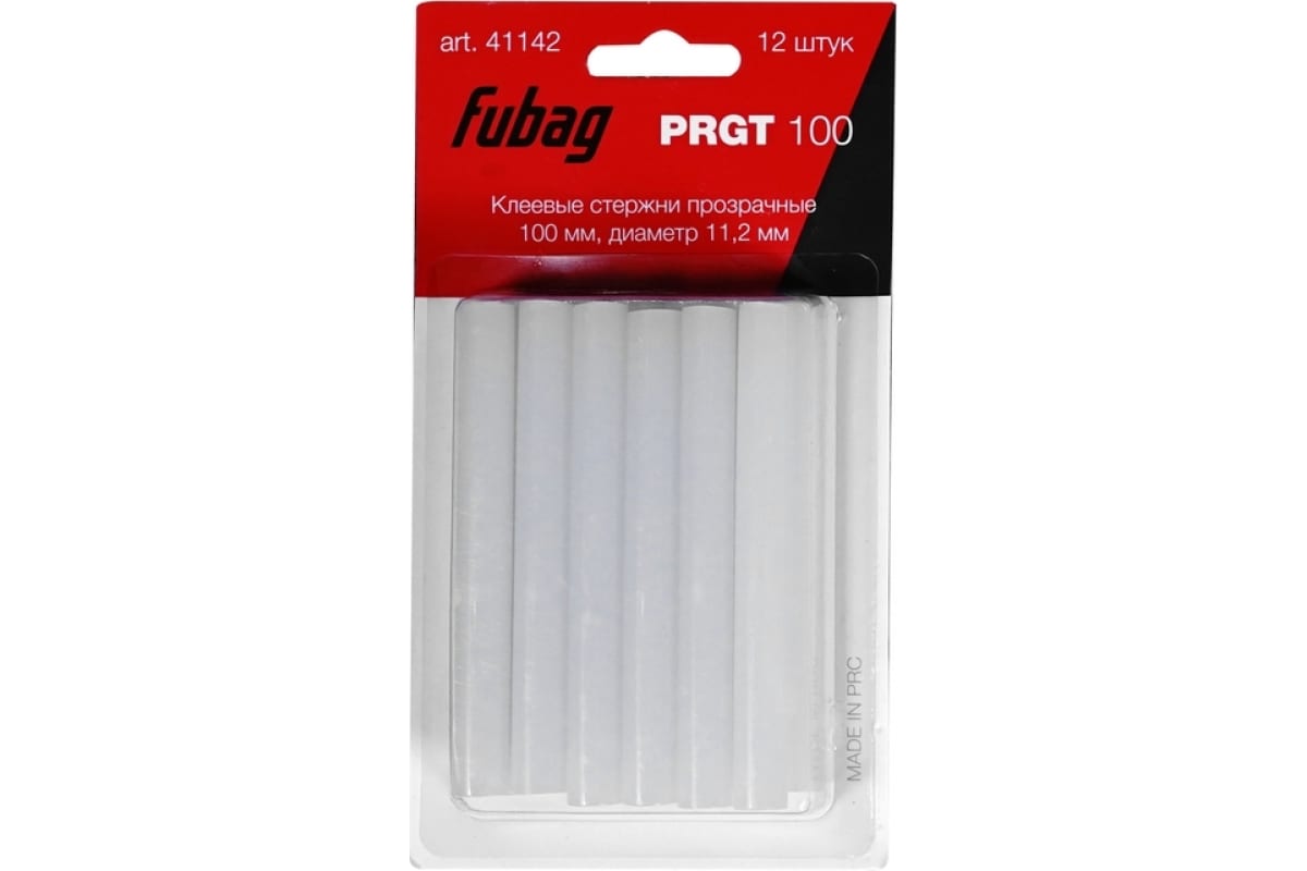 Клеевые стержни прозрачные FUBAG PRGT 100 (12 шт.)