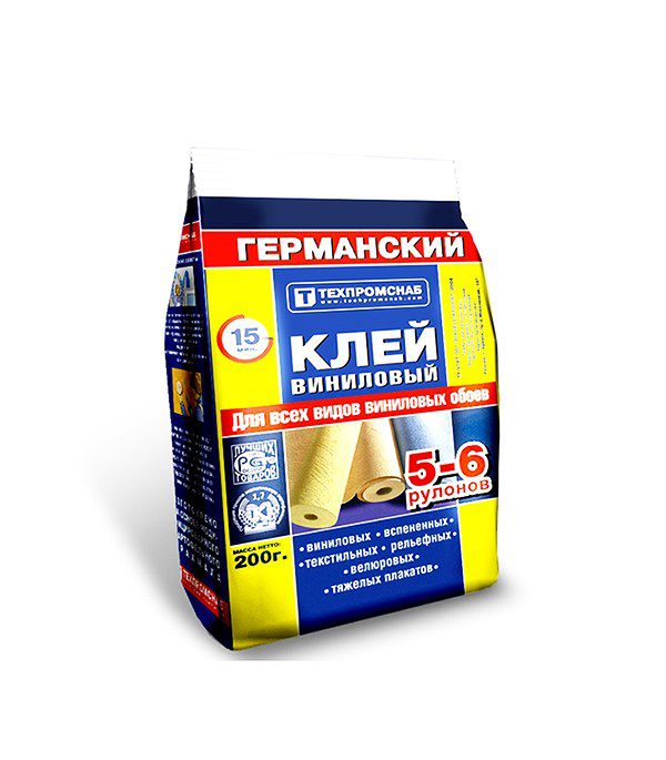 Клей обойный "Германский флизелиновый", пакет 200г.