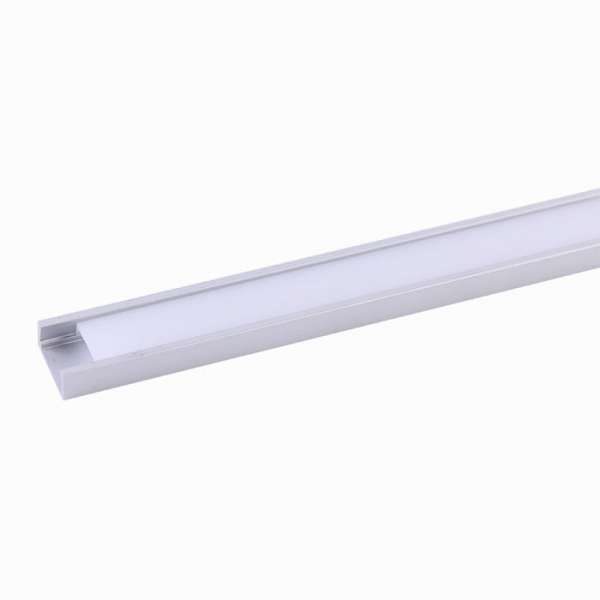 Комплект 1607 для светодиодной ленты, 2 метра, накладной, анодированный, серебристый, с экраном и элементами