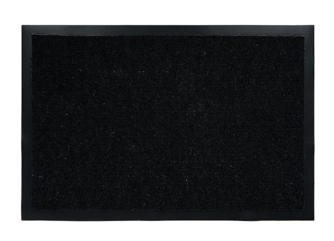 Коврик придверный влаговпитывающий, ребристый, Trip, 40х60 см, черный, VORTEX
