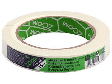 Лента малярная 19ммх45м ZOOM, белая