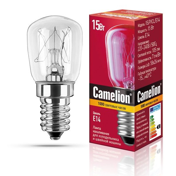 MIC Camelion 15/P/CL/E14 (Эл.лампа накал.для холодильников и шв.машин)