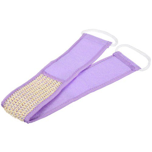 Мочалка из сизаля, лента с сегментами хлопка с веревочной ручкой, 8х70 см, "Банные штучки"