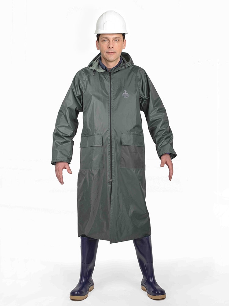 Плащ-дождевик ПВХ Тайфун р. 48-50 рост 170-176 зеленый