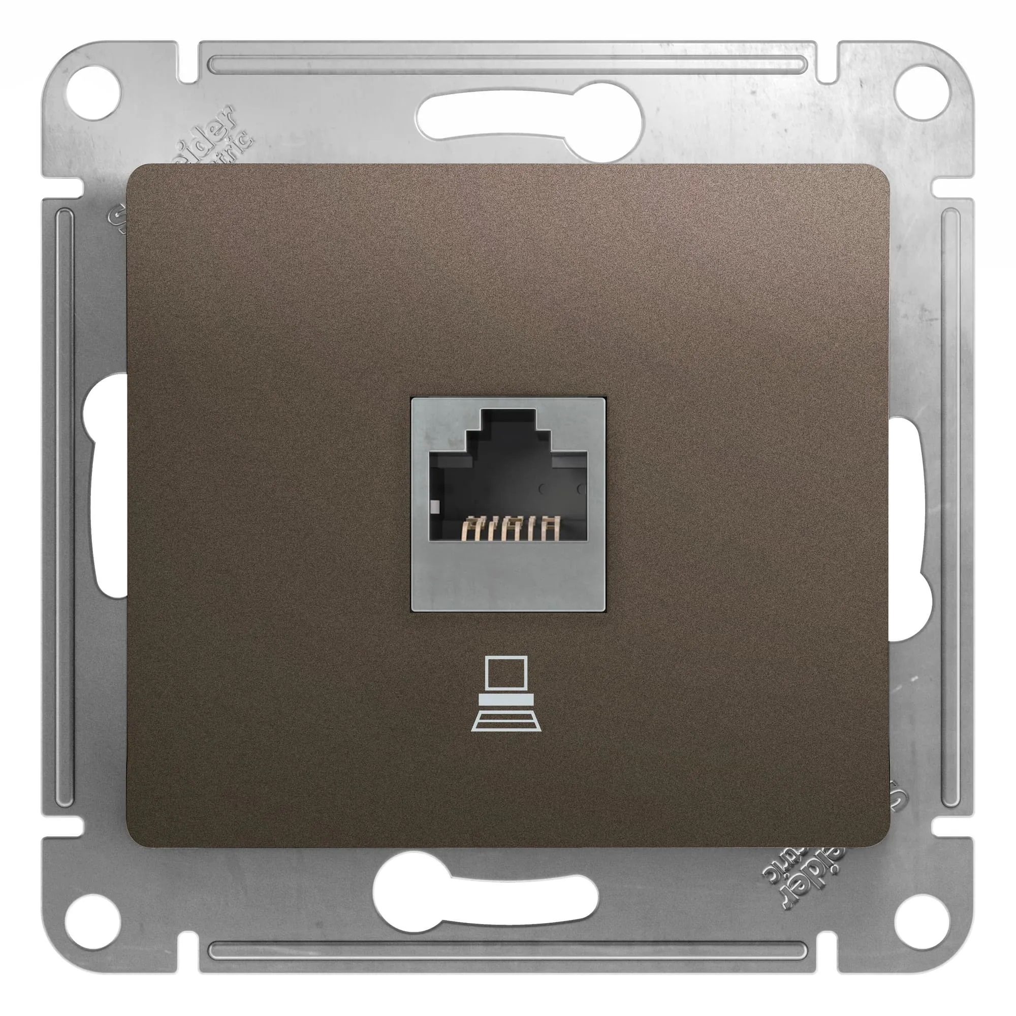 Розетка компьютерная SCHNEIDER ELECTRIC Glossa шоколад