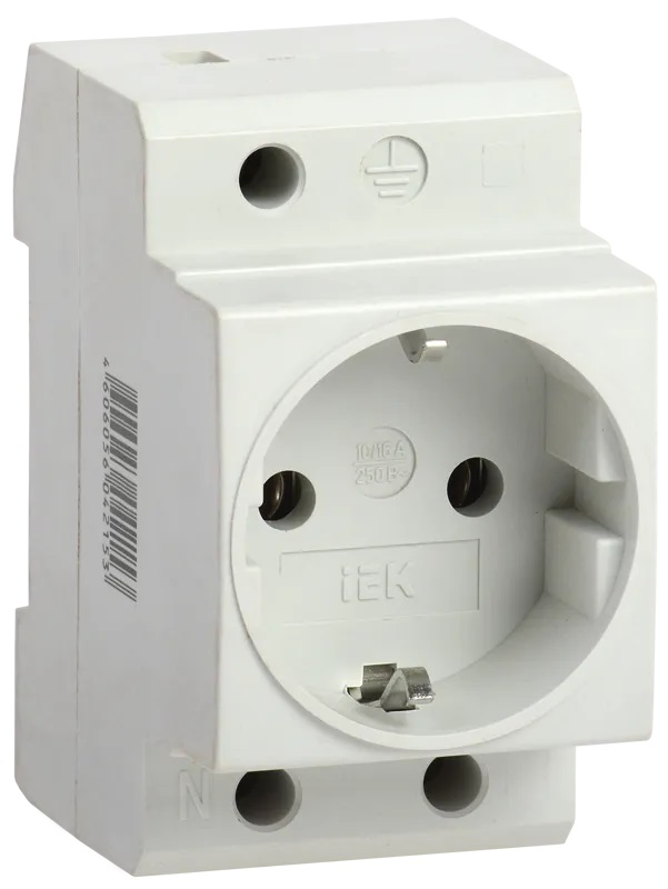 Розетка РАр10-3-ОПс заземлением на DIN-рейку ИЭК