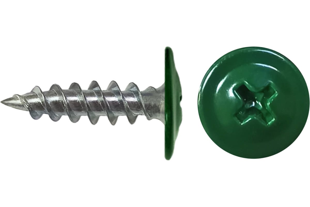 с прессшайбой, цинк, острый, RAL 6005