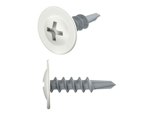 с прессшайбой, цинк, со сверлом, RAL 9003