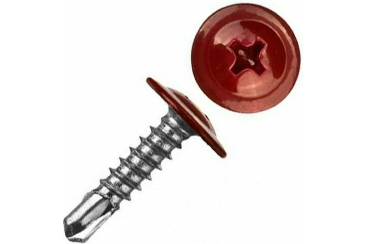 с прессшайбой, со сверлом, RAL 3005