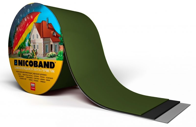 Самоклеящаяся герметизирующая лента NICOBAND зеленый, 5смх3м