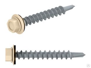 Саморез кровельный 4.8х19 мм цинк, шайба с прокл., PT3, RAL 7024 (100 шт в пласт. конт.) STARFIX