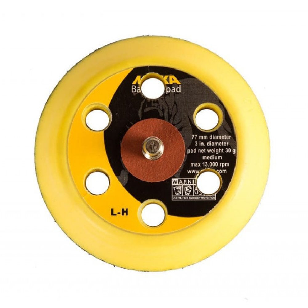 Шлифовальная подошва "MIRKA", 1/4" 77мм 6 отверстий, средней жесткости