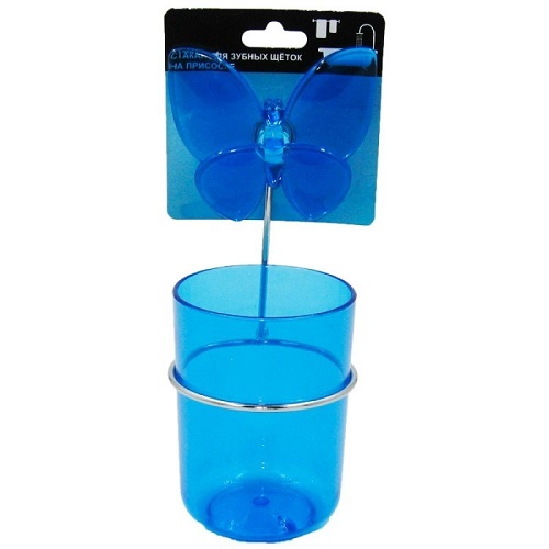 Стакан для зубных щеток на присоске из стали с хромовым покрытием Арт.W2505-3А