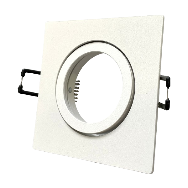 Светильник встраиваемый поворотный под лампу GU5.3, алюминий, квадрат, белый, IP20 (21221)