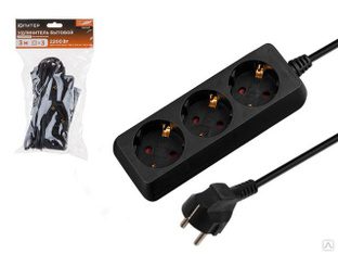 Удлинитель 3м (2 роз., 2,2кВт, с/з, ПВС 3х0,75) Юпитер