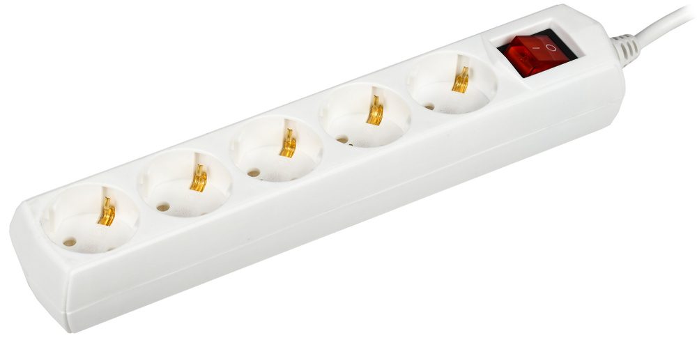 Удлинитель У05В 5 мест 2P+PE 5м 3х1мм2 10А 250В GENERICA