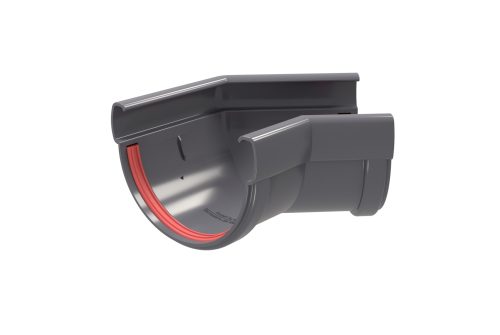 Угол желоба 90 град. унив. ПВХ Grand Line графит (RAL 7024)